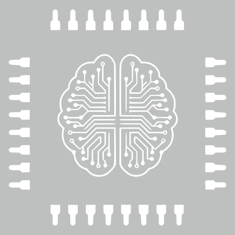 AI Brain Chip Processor Tech Vector