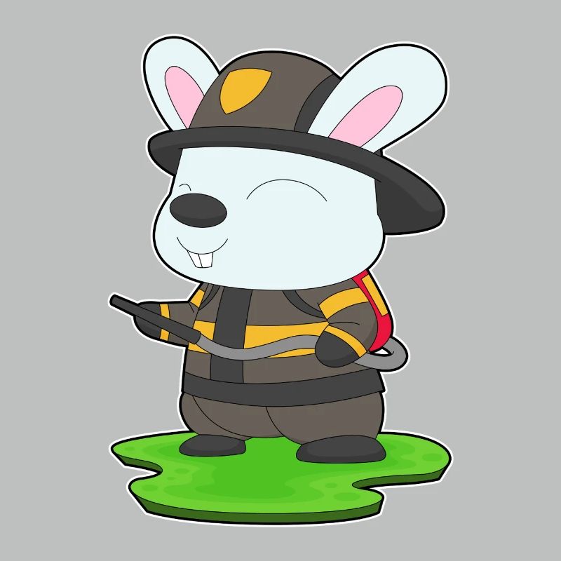 Rabbit Firefighter Fire Extinguisher Fire Brigade