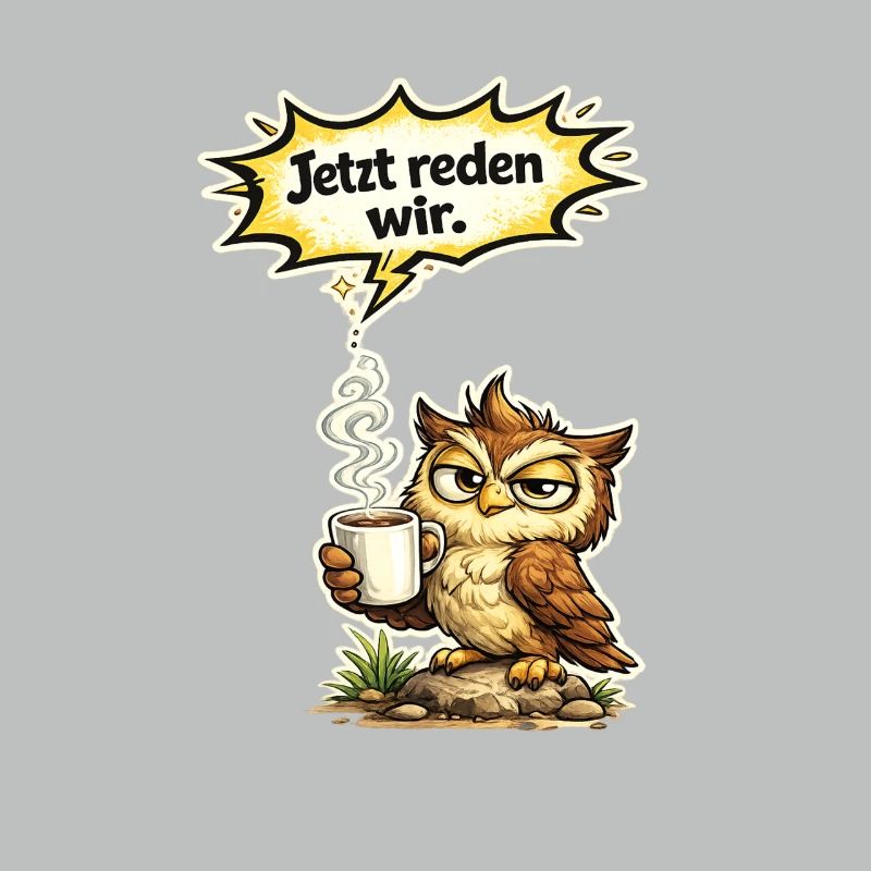 Eule lustiger Spruch Kaffee Geschenk