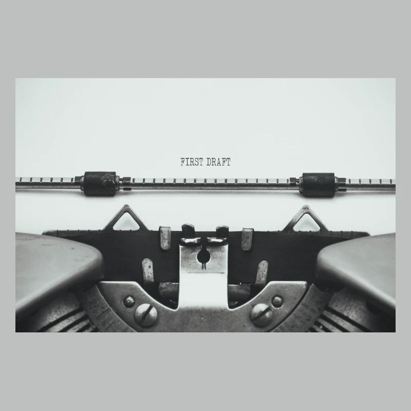 First Draft Typewriter Writer Poster Design