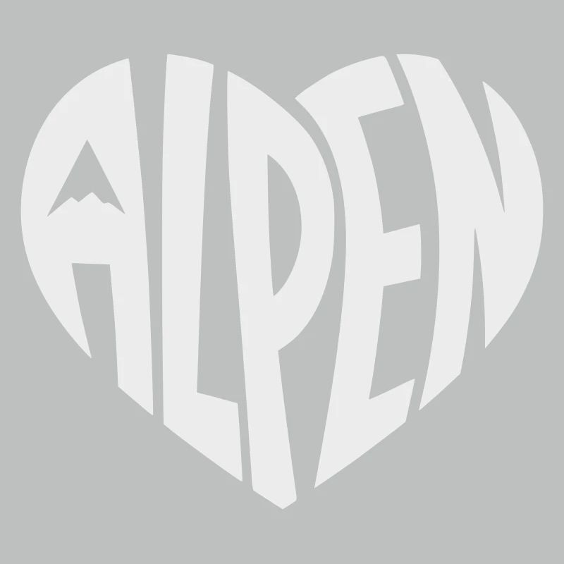 Alpen Herzdesign - Designfarbe variabel