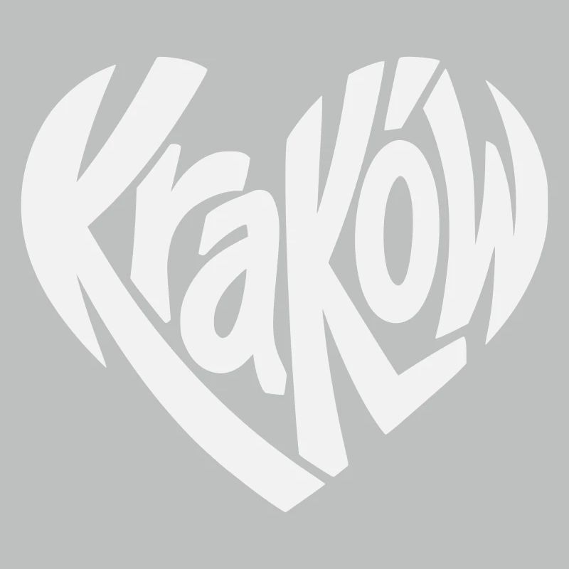 Krakow, Krakow Heart Typo Logo