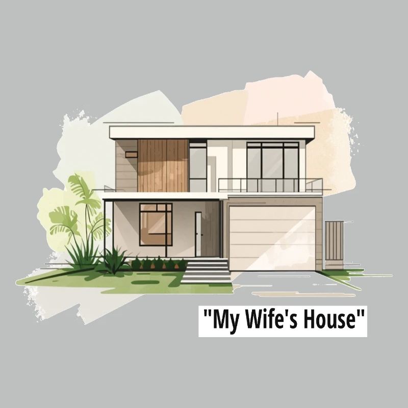 Ultramoderne Familienhausillustration