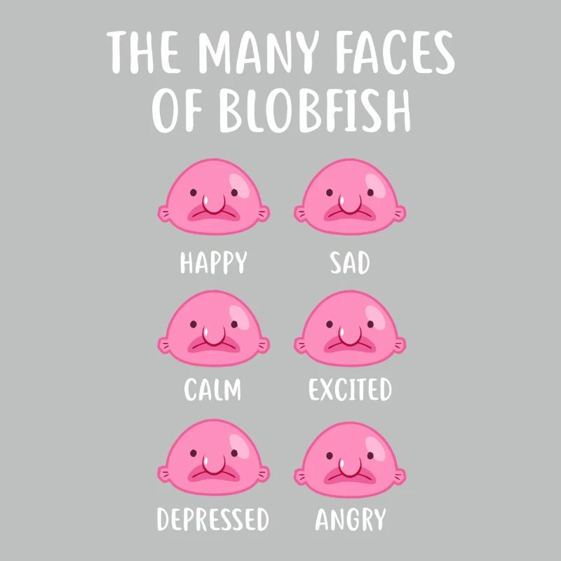 Blobfish Emotionsgitter-Tee-Kunst