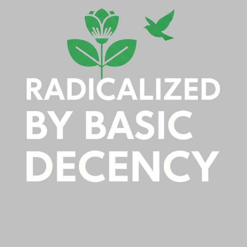 Radicalized By Basic Decency Statement shirt decal
