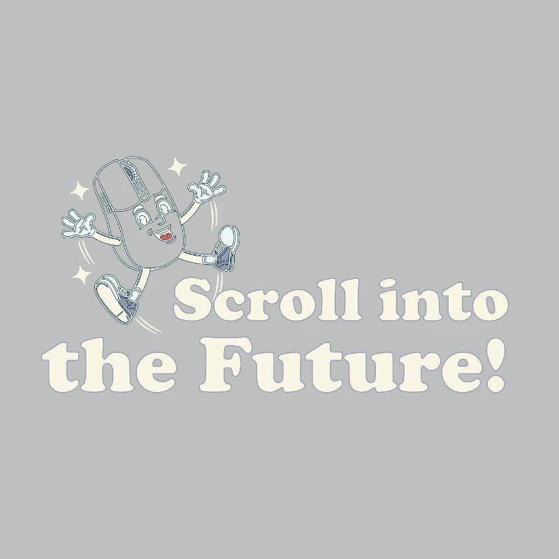 Scroll Into the Future – Retro Nerd Mouse Spruch