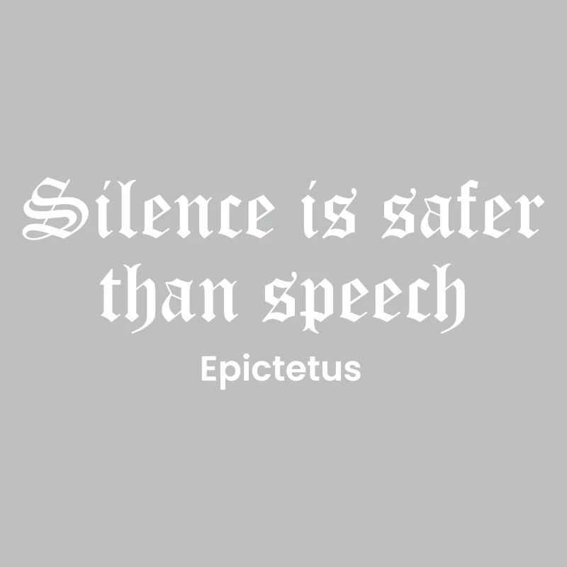 Silence Over Speech Epictetus