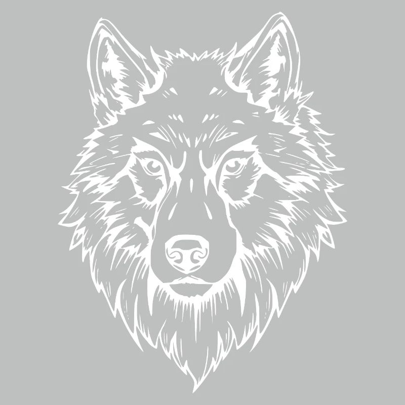 White Wolf Face Head
