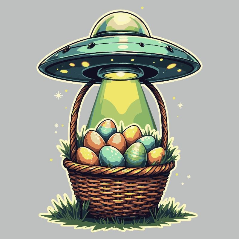 Alien Easter Egg Abduction Design