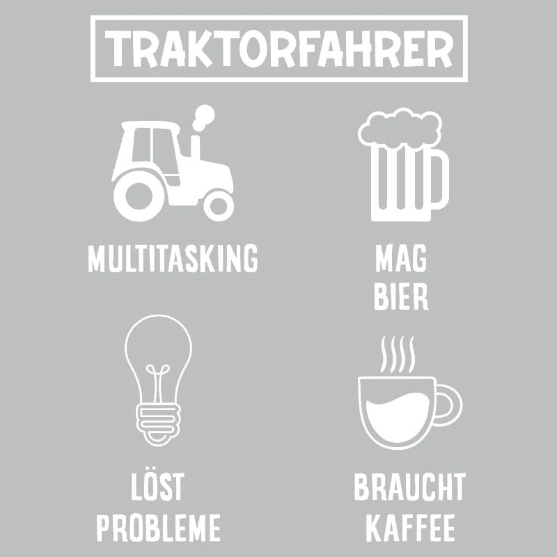 Traktorfahrer Kaffee Bier Multitasking
