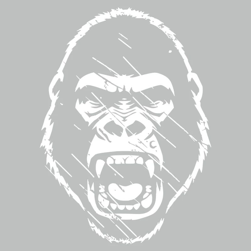 Furious Gorilla Stencil Grunge vector_path130