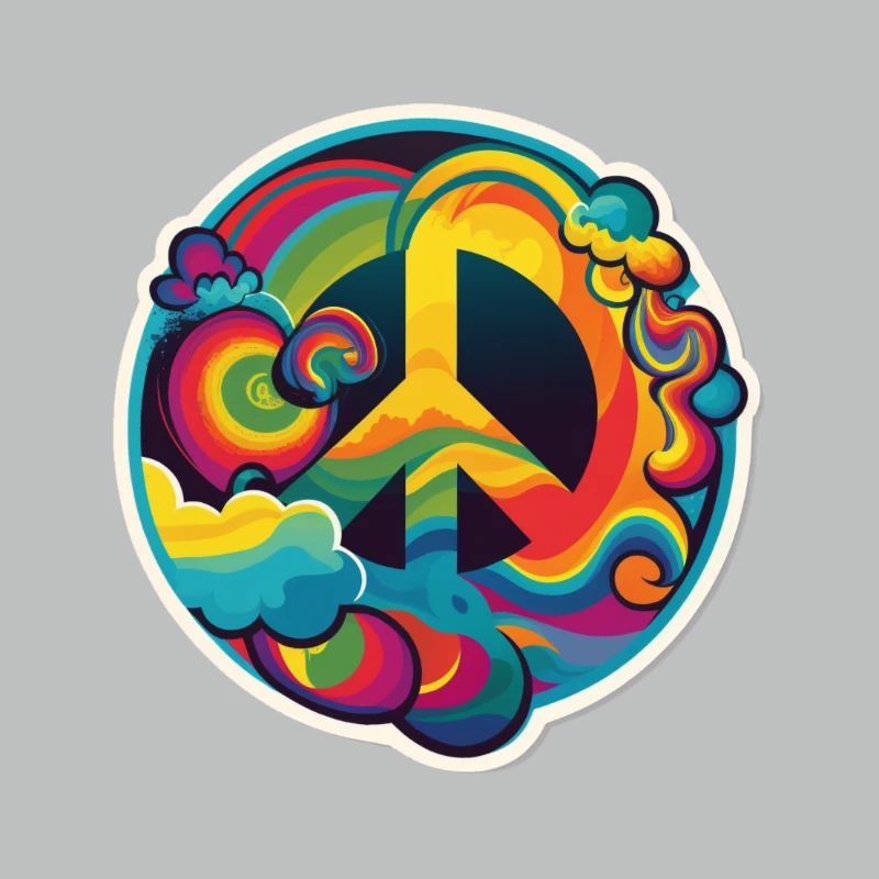 Psychedelisches Peace Zeichen