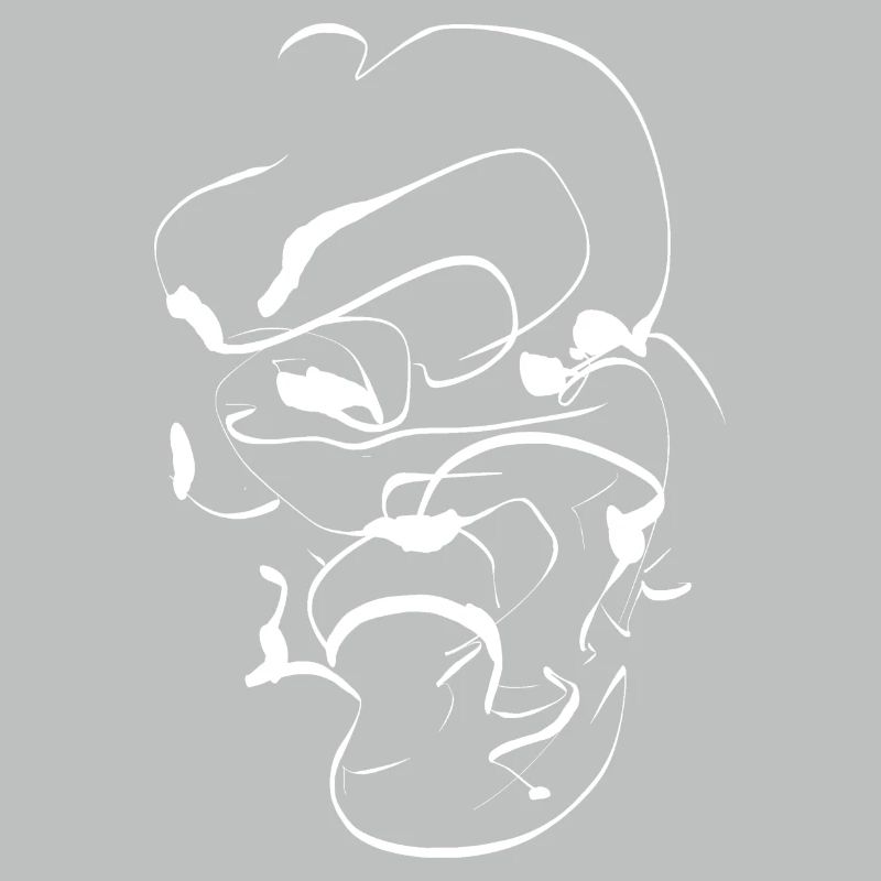 Samurai ink face / Abstract minimal mask