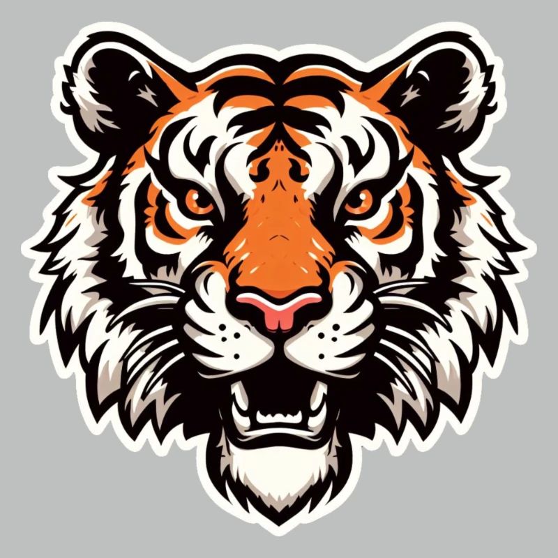 Tiger head in comic style