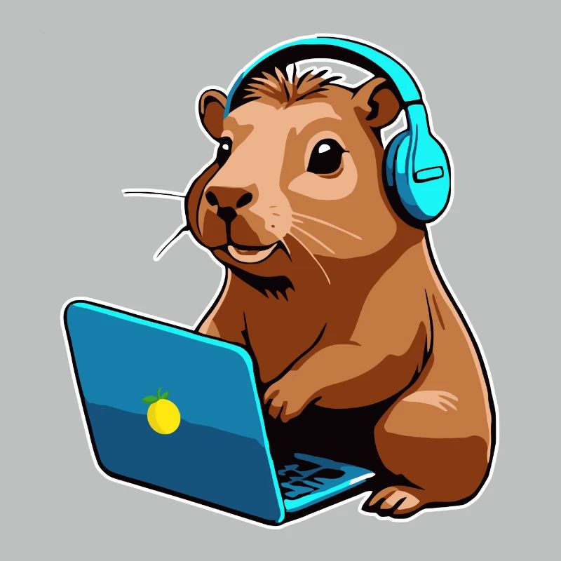 Capybara Programmeur Codeur Ordinateur