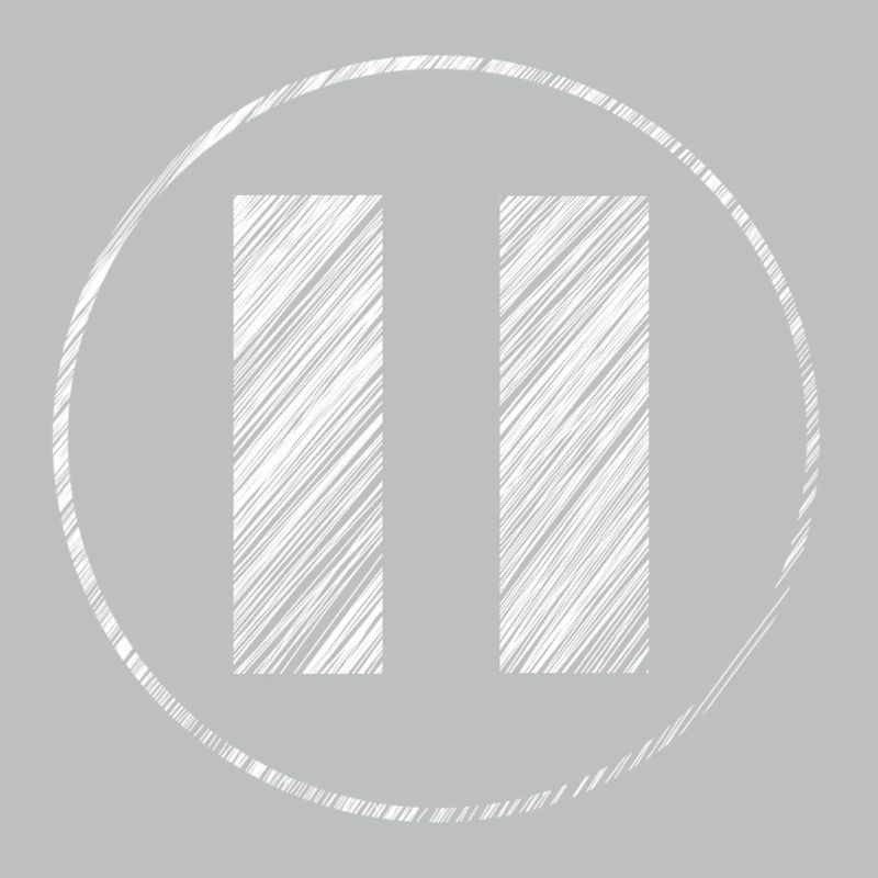 Hand-drawn pause icon in scribble look