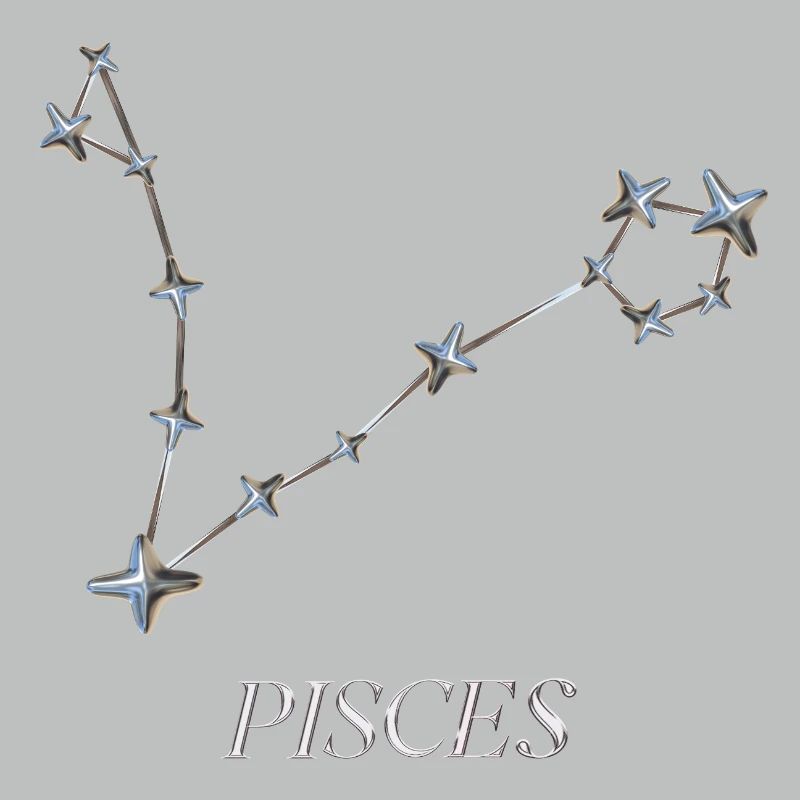 Pisces Constellation – Minimalist Silver Constellation