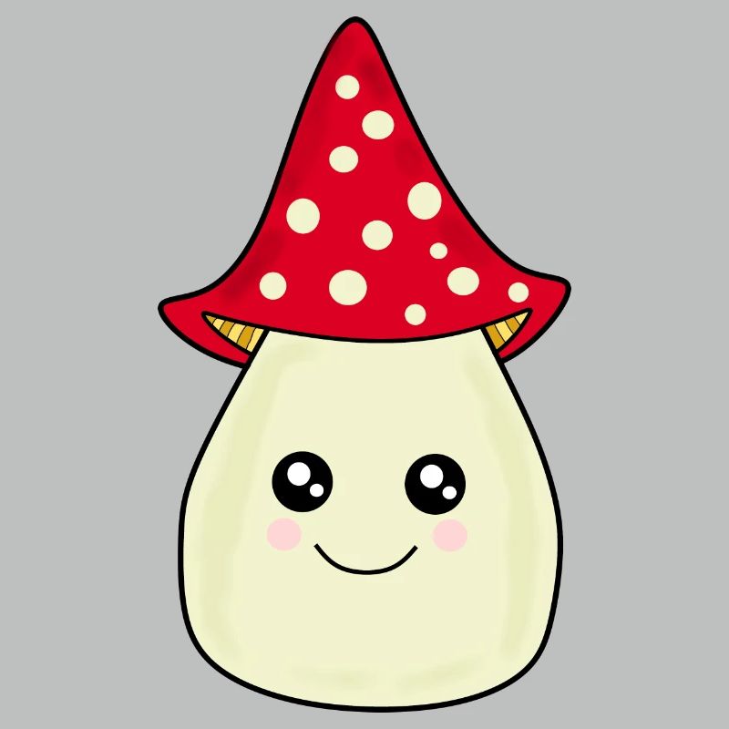 Kawaii champignon Toadstool mignon rouge avec visage