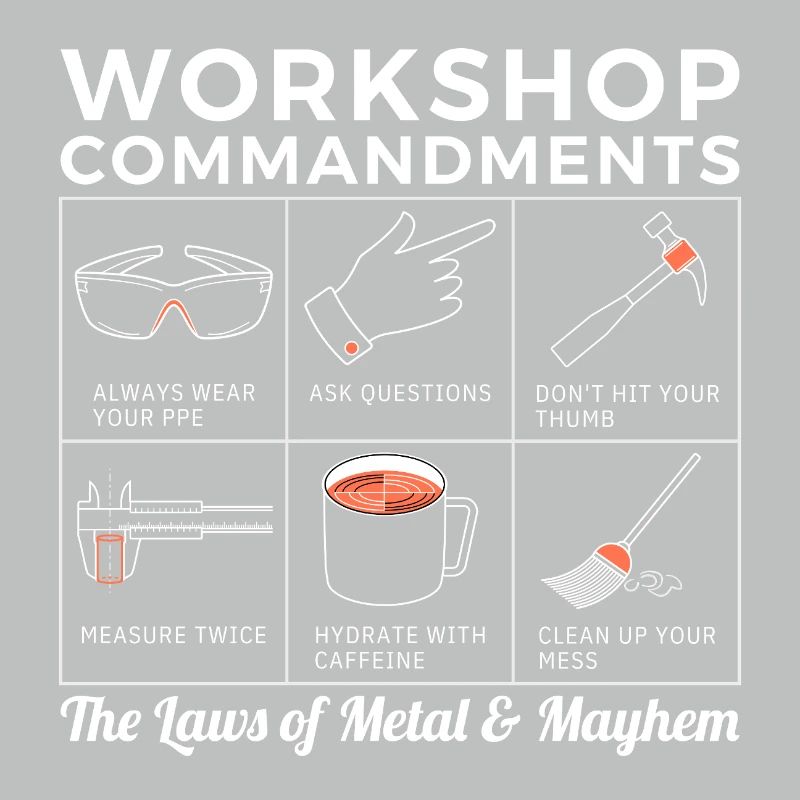 Workshop Rules, Sarcastic Machinist & Engineer Tee