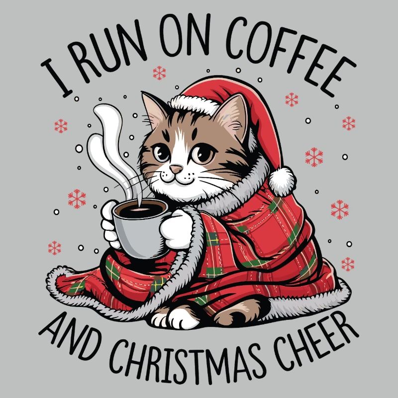 Kätzchen-Weihnachtskaffee und Freude