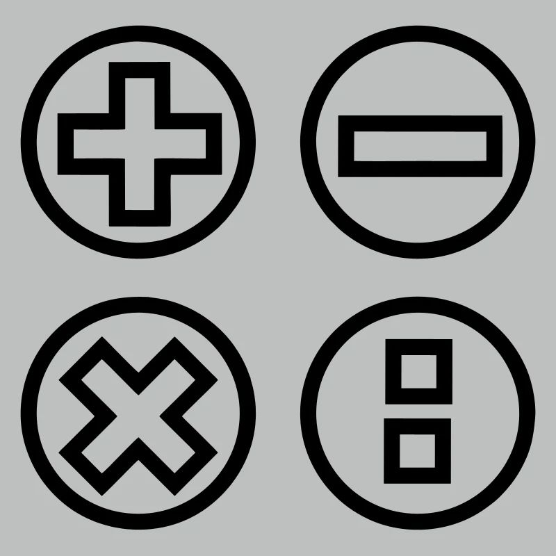 Calculate logo with four emblems shadow image