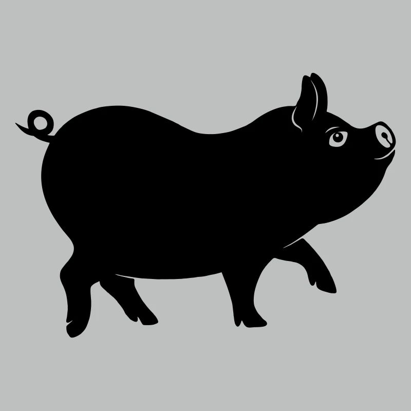 Figure d’ombre de cochon avec queue bouclée