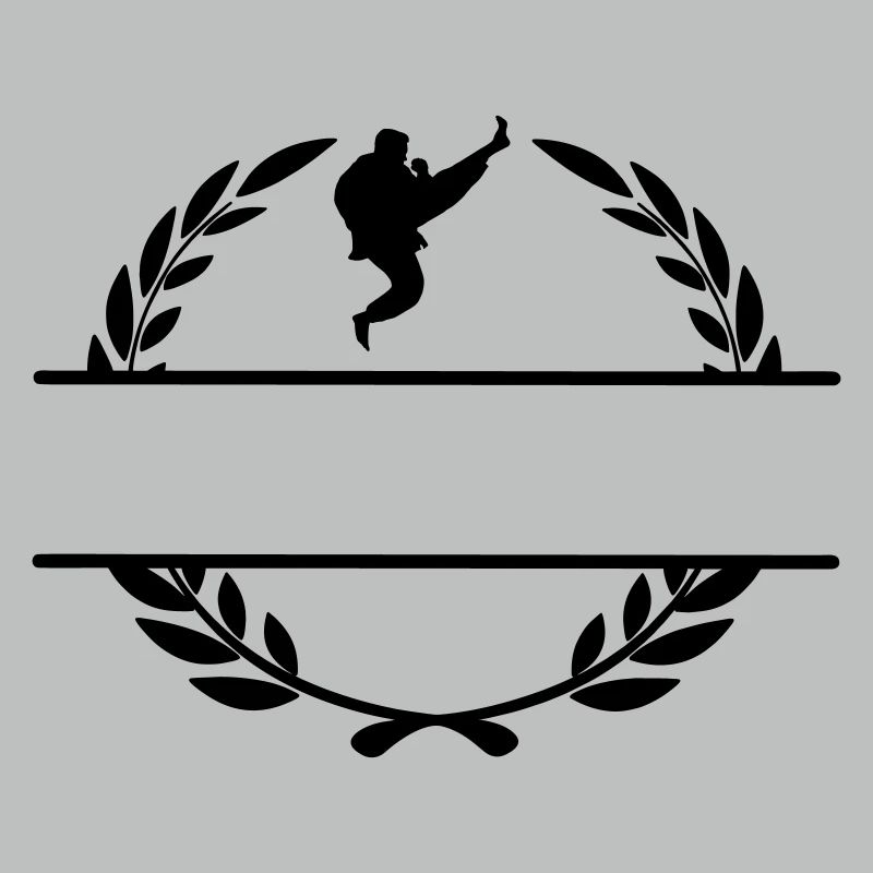 Karate oder Taekwondo gesprungener Schaufel Lorbeerkranz
