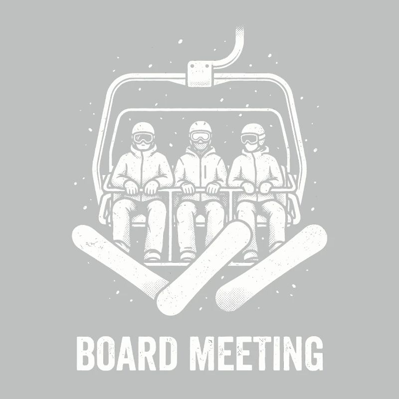 Vorstandssitzung Snowboard Sessellift Retro