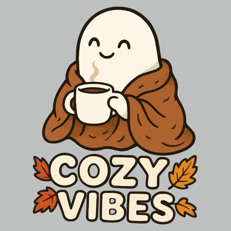 Cozy Vibes Ghost with Mug