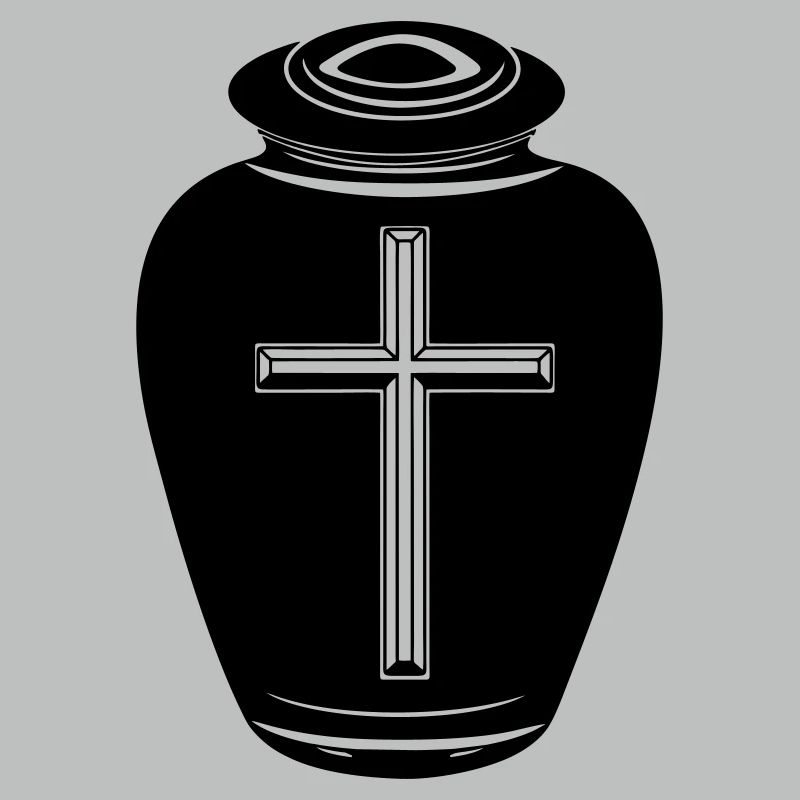 Urne mit Kreuz