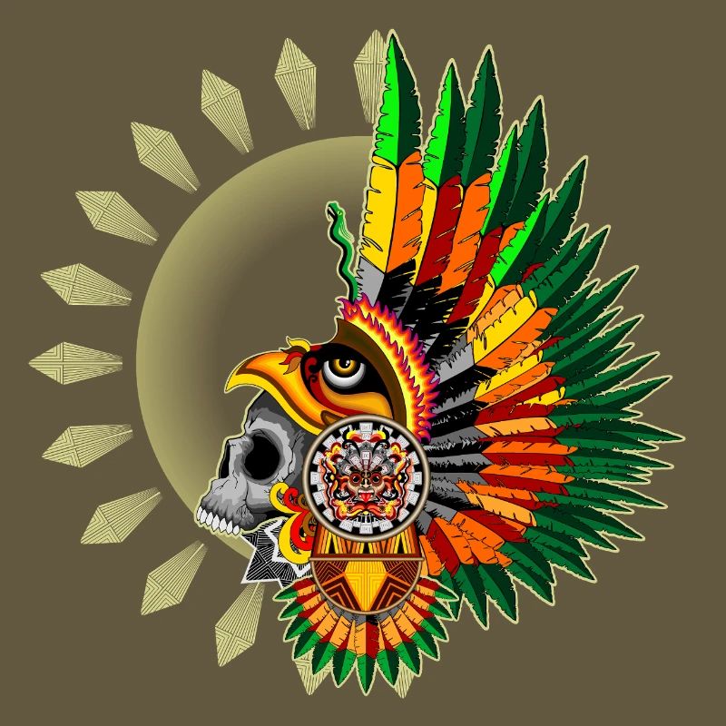 Aztec Eagle Warrior Skull
