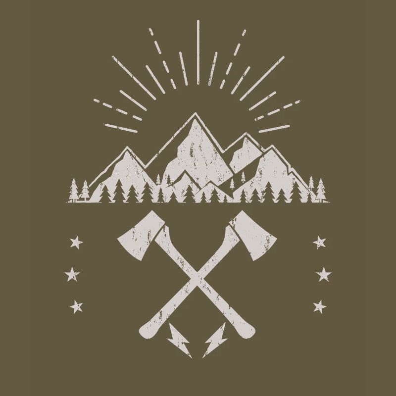 Rugged Mountain Sunrise Axe Emblem