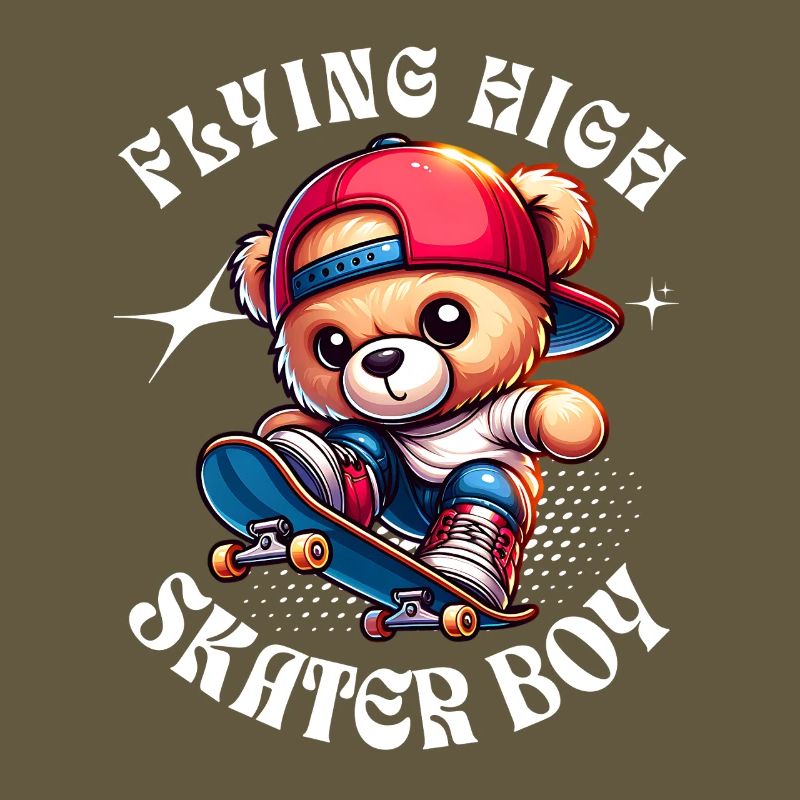Skater teddy bear on skateboard