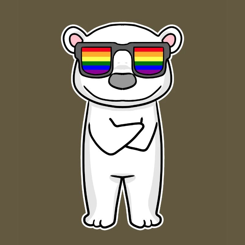 Regenbogen - Eisbär mit Brille