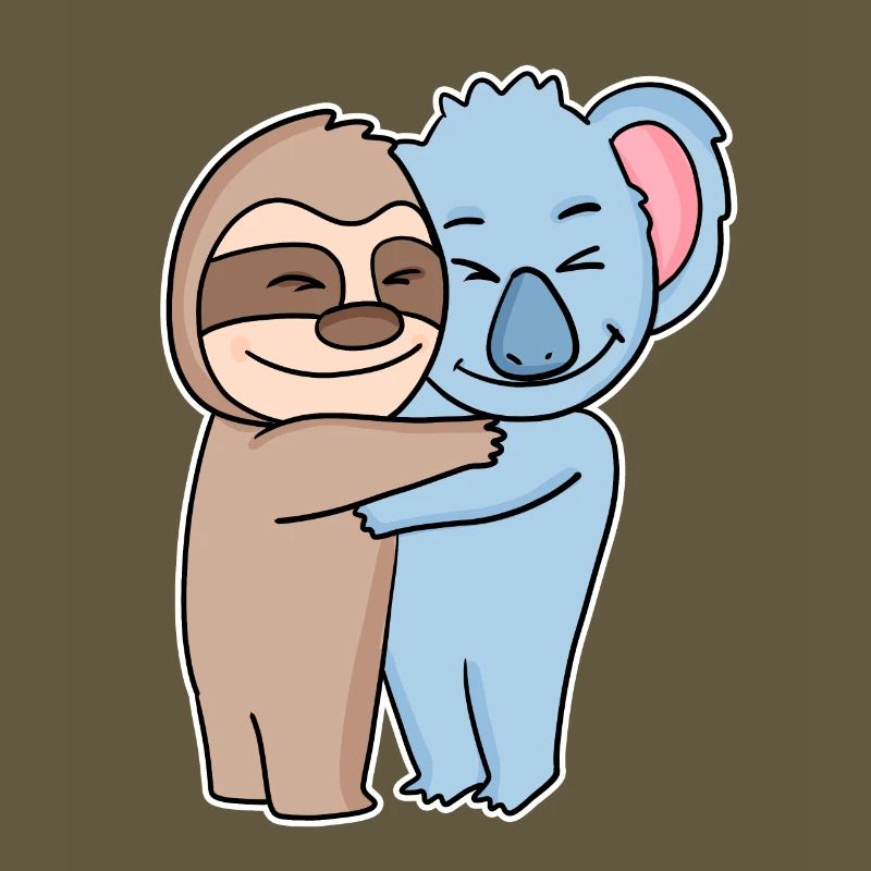 Sloth and koala hugging - hug