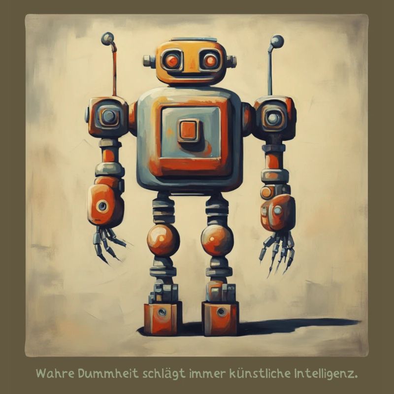 Dire Déclaration Intelligence Robot Rétro Nerd Lo