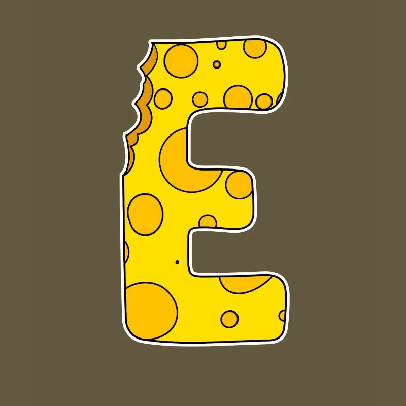 Lettre E - Lettre initiale E - Motif Fromage