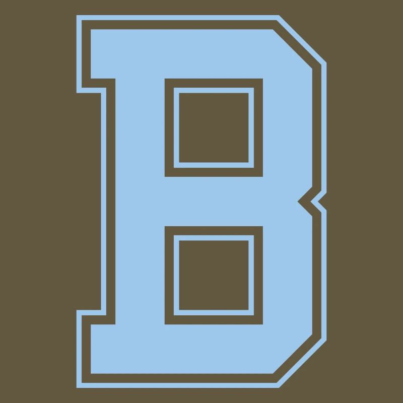 Monogramm Hellblau Varsity College Initiale B