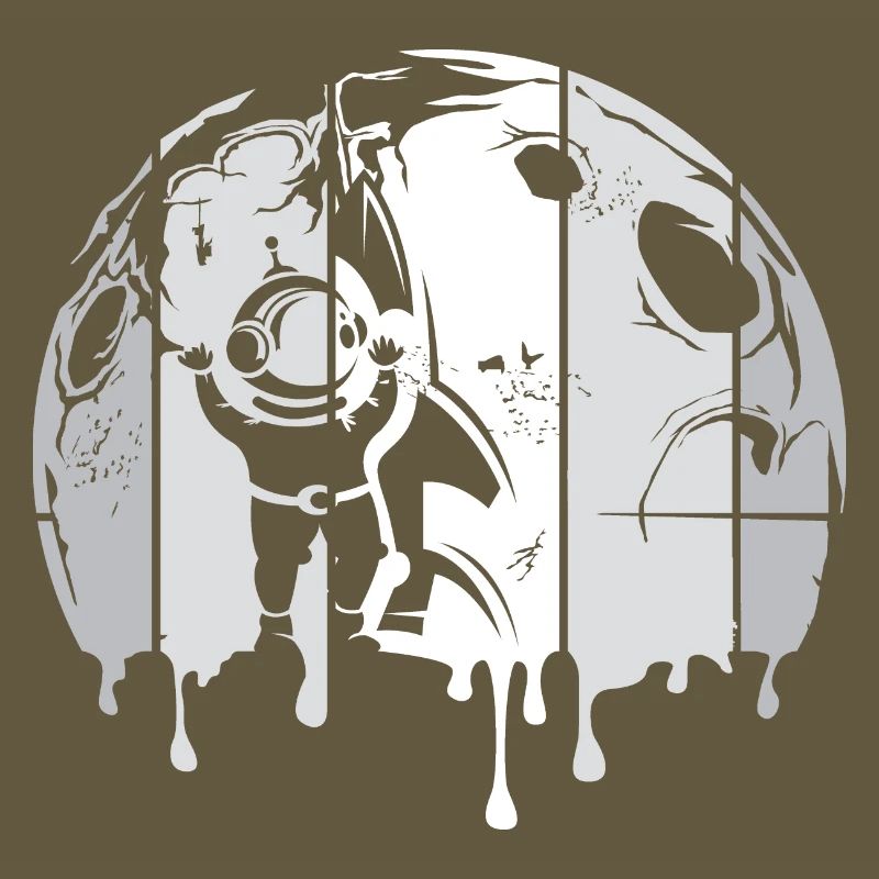 moon astronaut space rocket graffiti retro logo