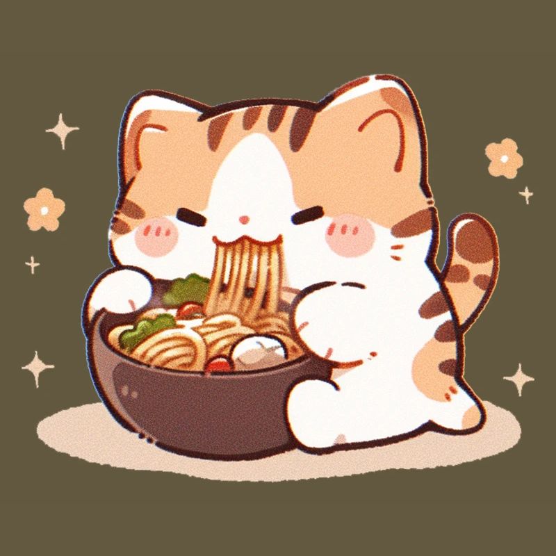 Mème de chat mangeant des spaghettis