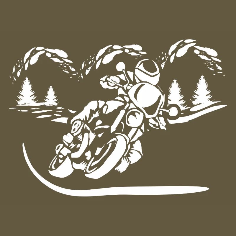 Motorcycle Forest Silhouette