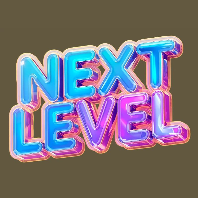 Next Level 3D Text — Bold Gradient Design