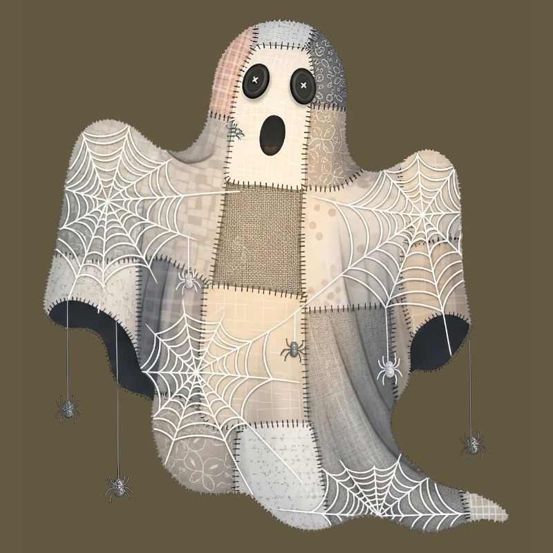 Patchwork Ghost with Spider Webs
