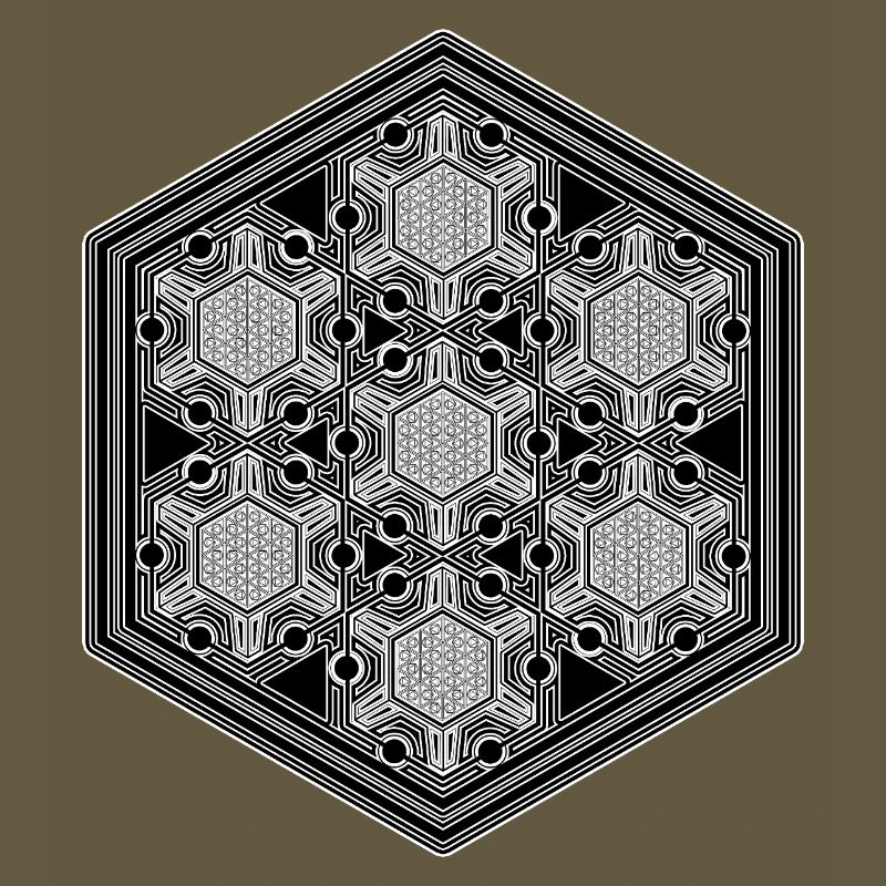 Psytrance Goa Techno Rave Geometry Hexagon Pattern