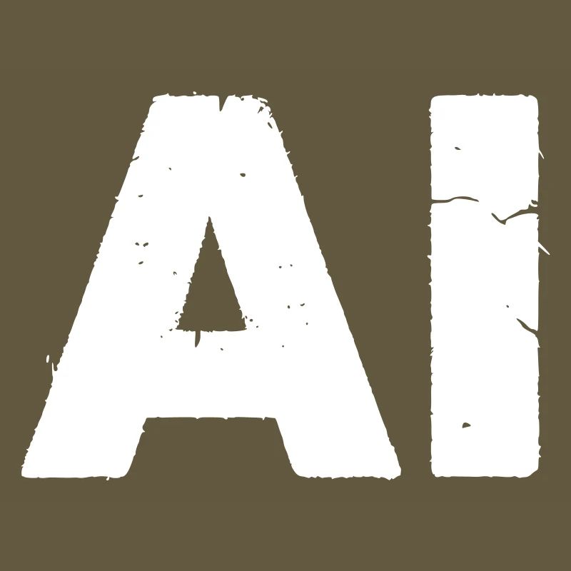 AI Artificial Intelligence Text Grunge Vector