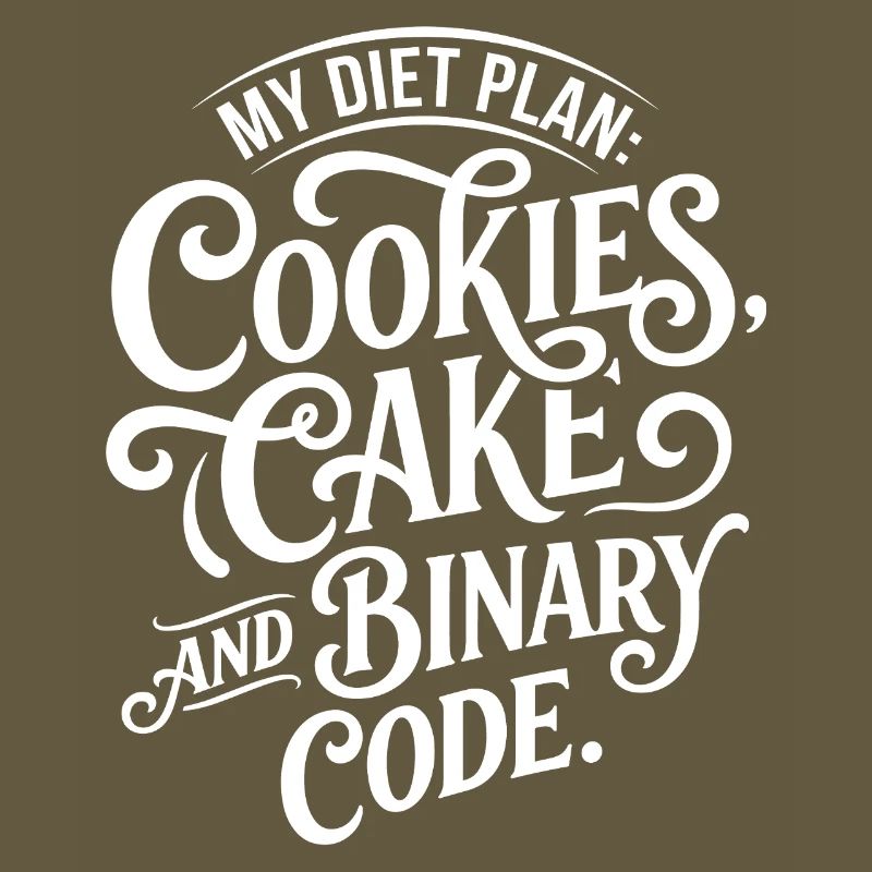 Cookies Cake Binary Code Design