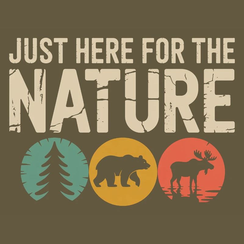 Just Here for Nature: Rustic Wildlife Tee