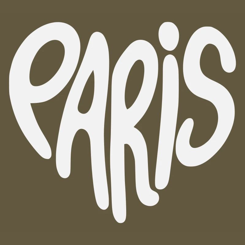 Paris Graffiti Script Logo Heart Shaped