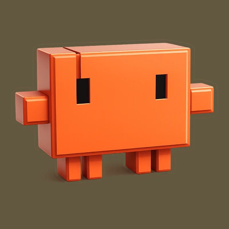 Claude Code Pixel 3D Mascot Cute Dev Sticker