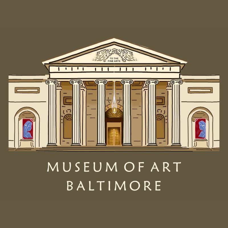 Musée de Baltimore, illustration dessinée à la main